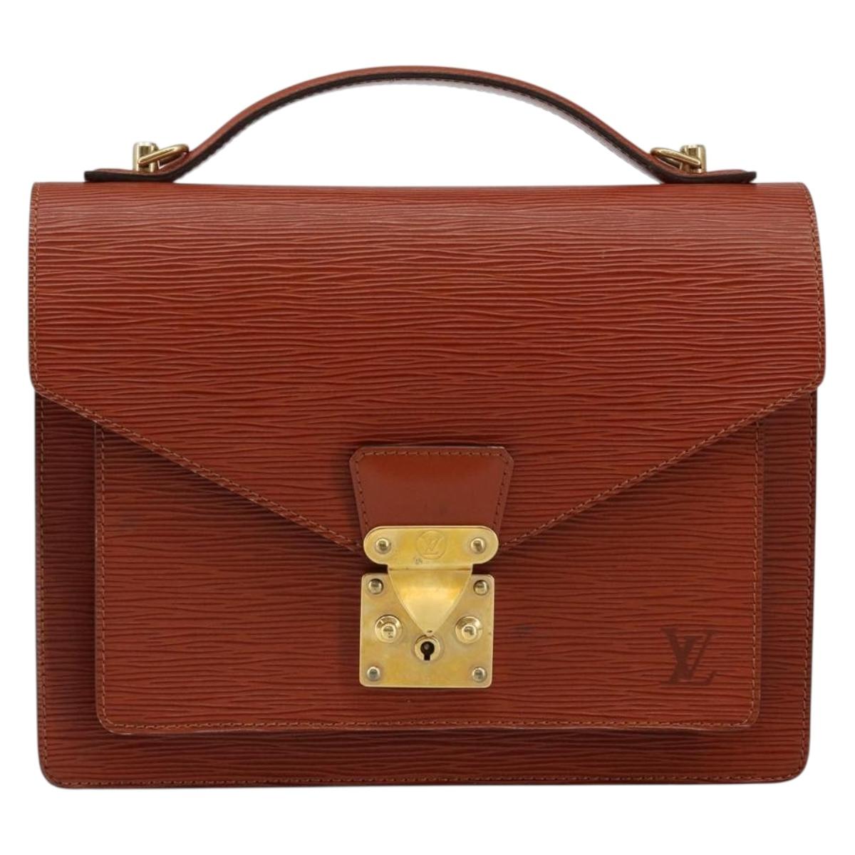 LOUIS VUITTON Epi Monceau 28 Hand Bag Brown M52123 LV Auth ep11246