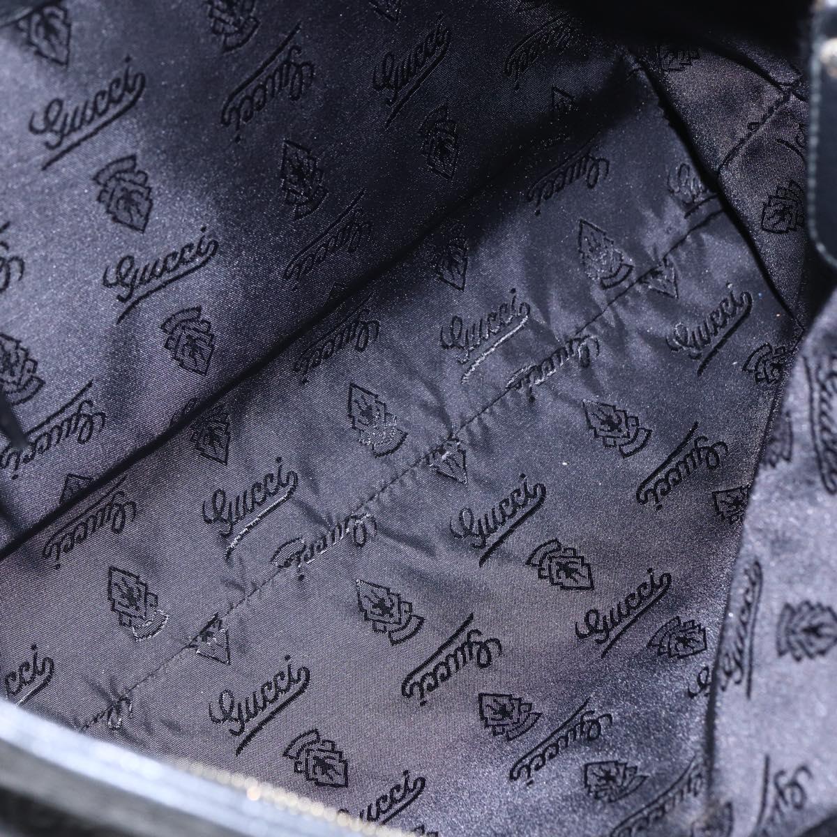 GUCCI GG Canvas Guccissima Shoulder Bag Leather Black Gold 201446 Auth ep11249