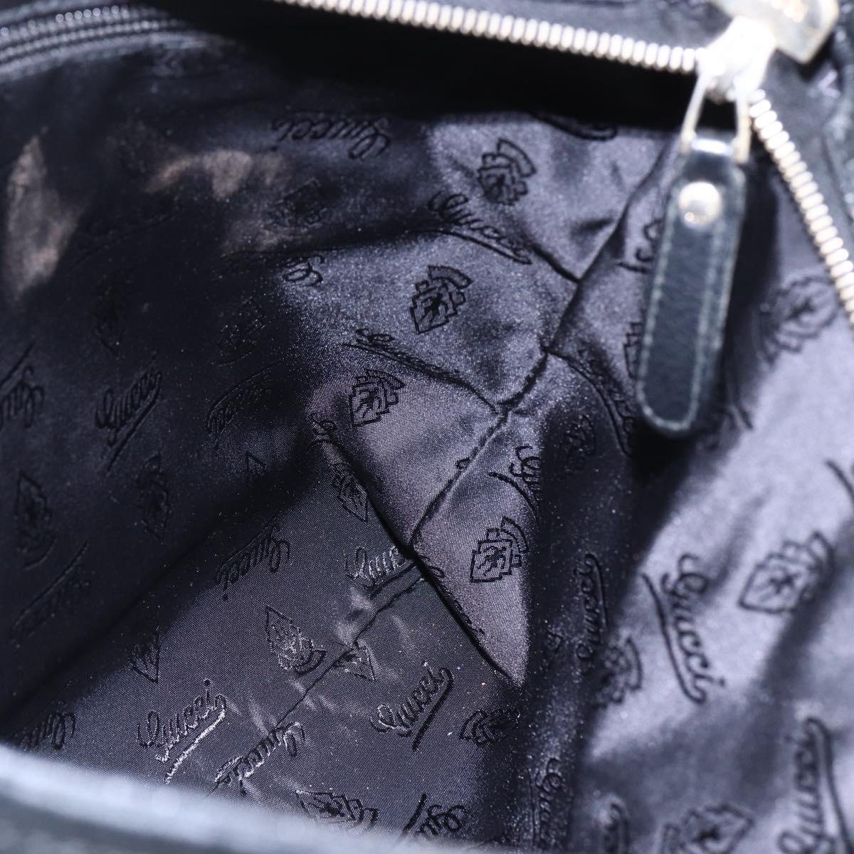 GUCCI GG Canvas Guccissima Shoulder Bag Leather Black Gold 201446 Auth ep11249