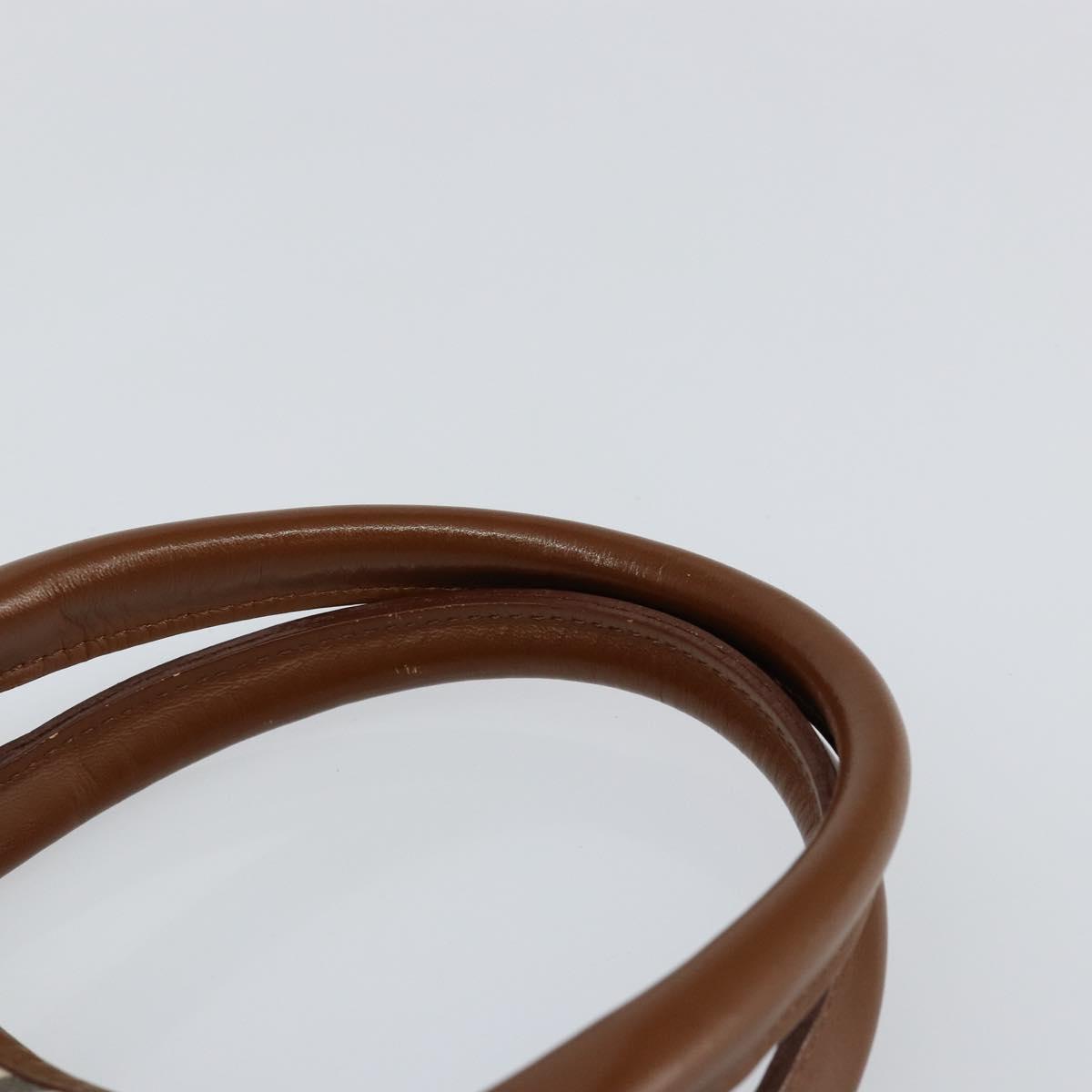 Burberrys Nova Check Hand Bag Canvas Gold Beige Auth ep11255