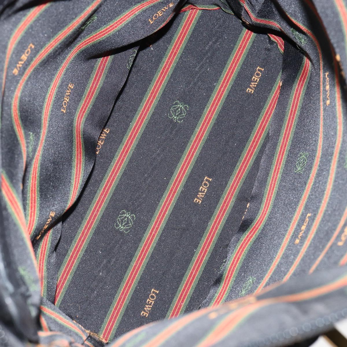 LOEWE Hand Bag Leather Black Gold Auth ep11258