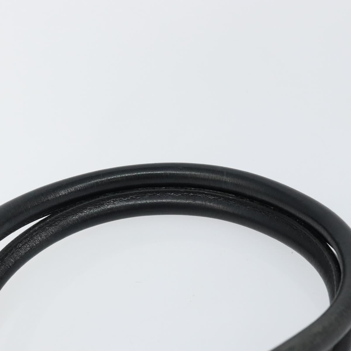 LOEWE Hand Bag Leather Black Gold Auth ep11258