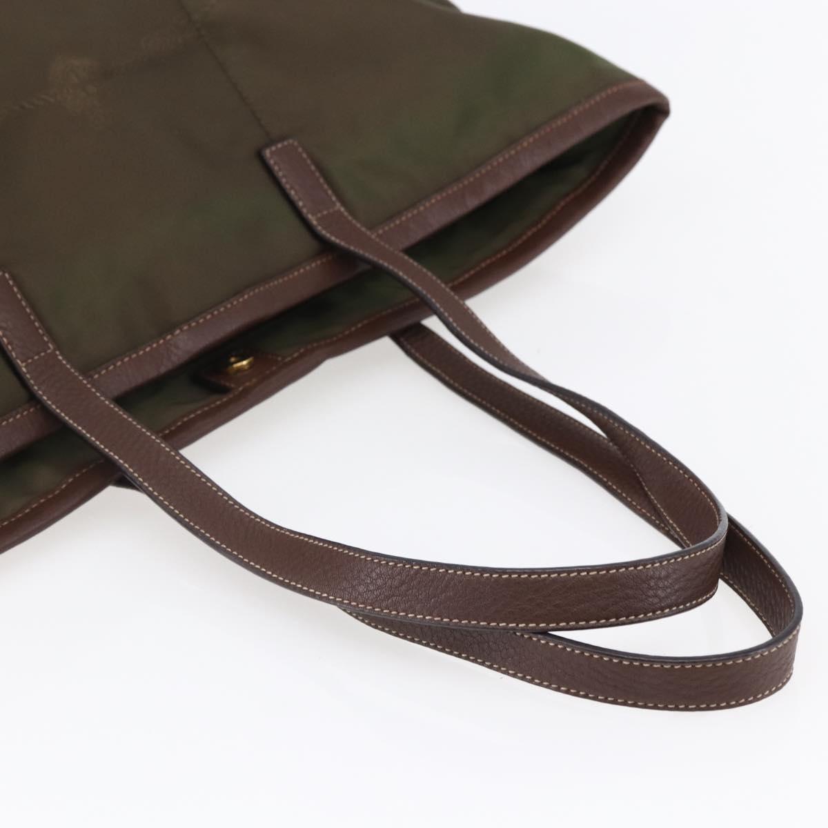 PRADA Tote Bag Nylon Khaki Gold Auth ep11268
