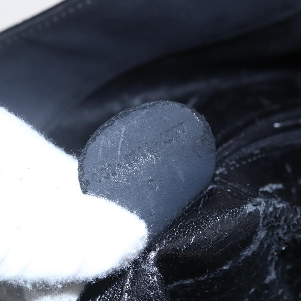 GUCCI Bamboo Shoulder Bag Suede Black Gold 001 1014 1577 Auth ep11269