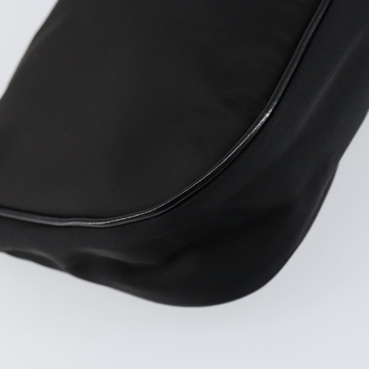 PRADA Accessory Pouch Nylon Black Silver Auth ep11271