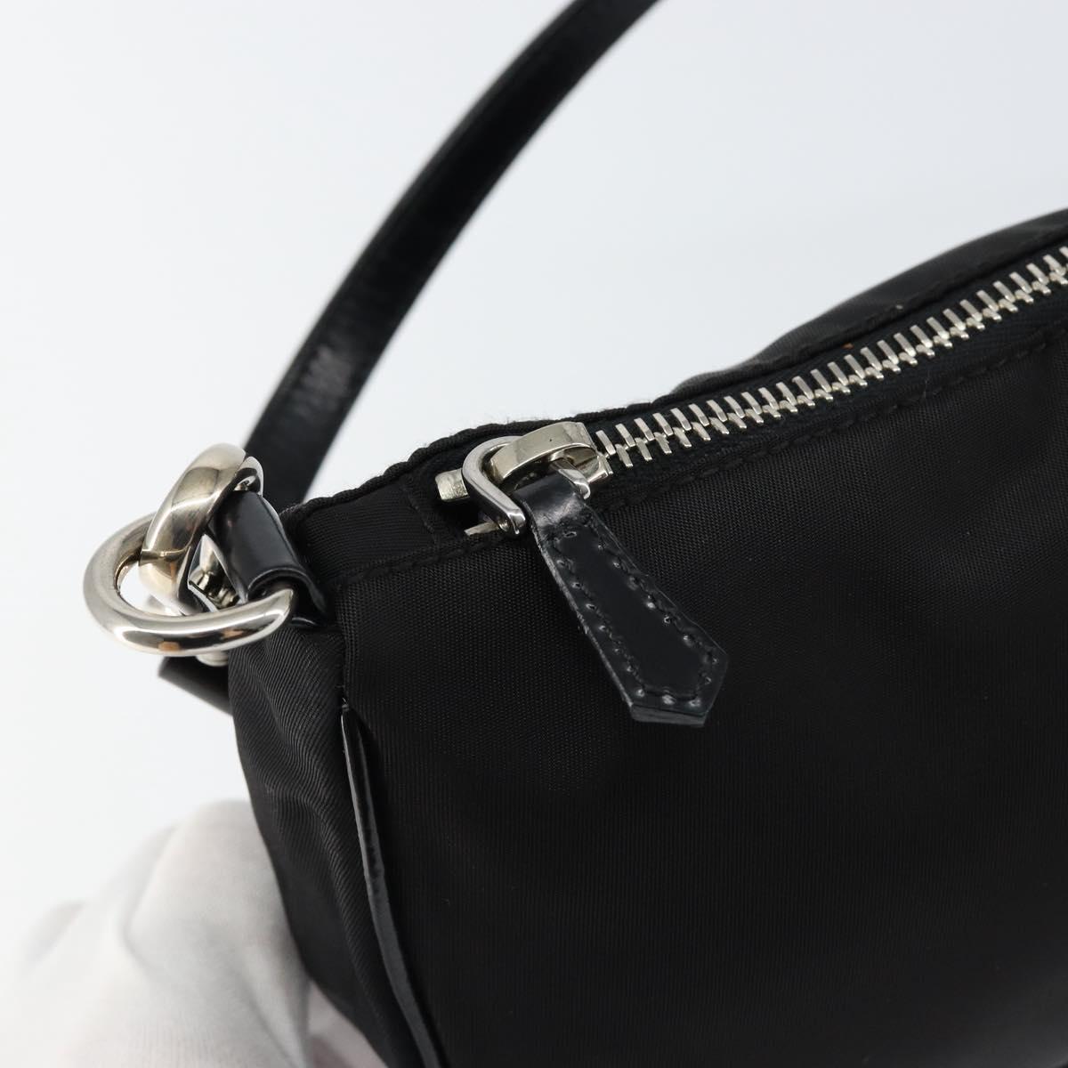 PRADA Accessory Pouch Nylon Black Silver Auth ep11271