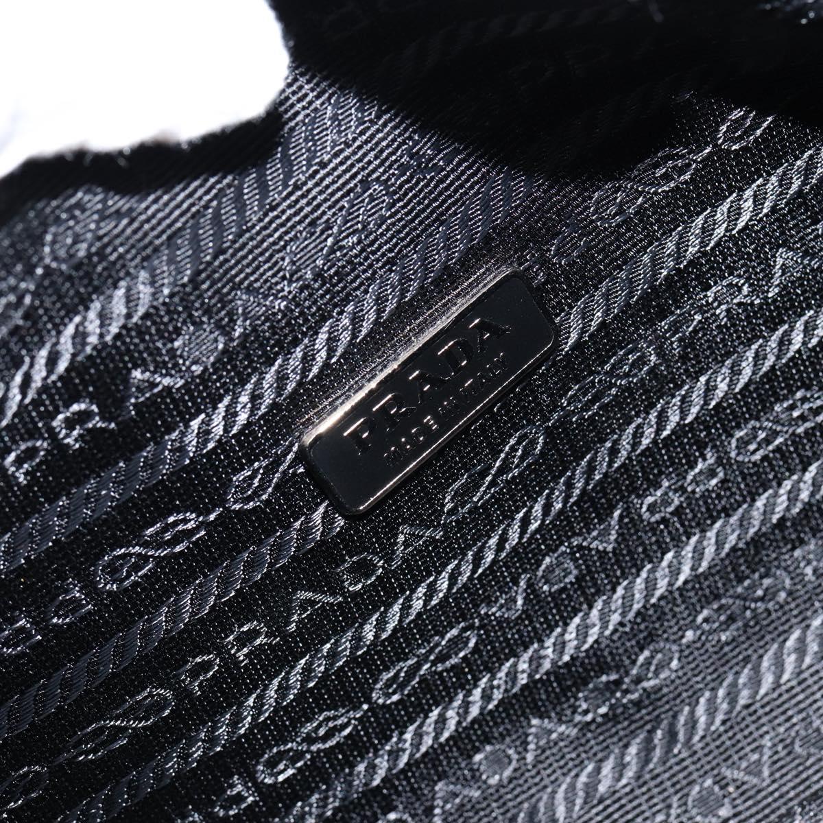 PRADA Accessory Pouch Nylon Black Silver Auth ep11271