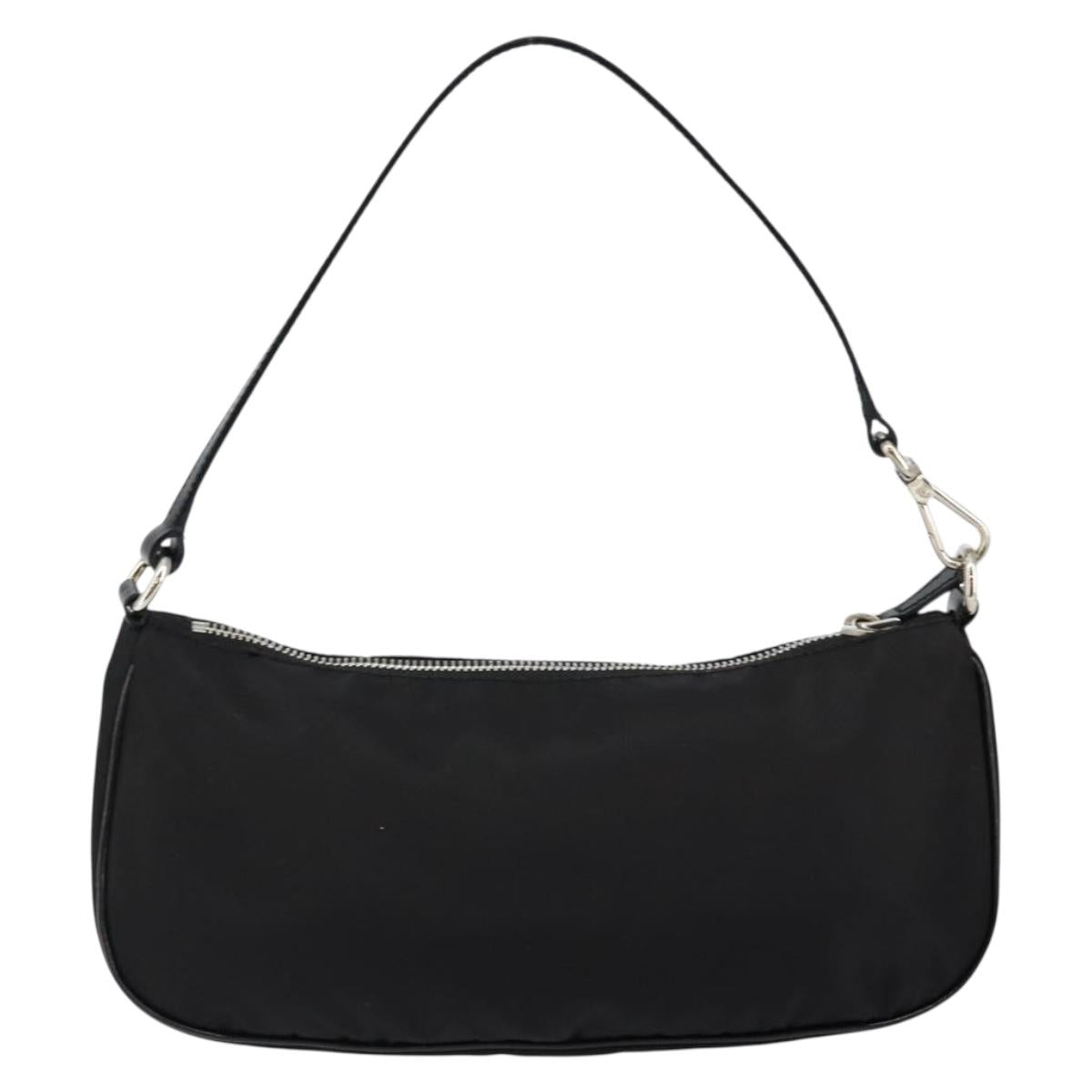 PRADA Accessory Pouch Nylon Black Silver Auth ep11271