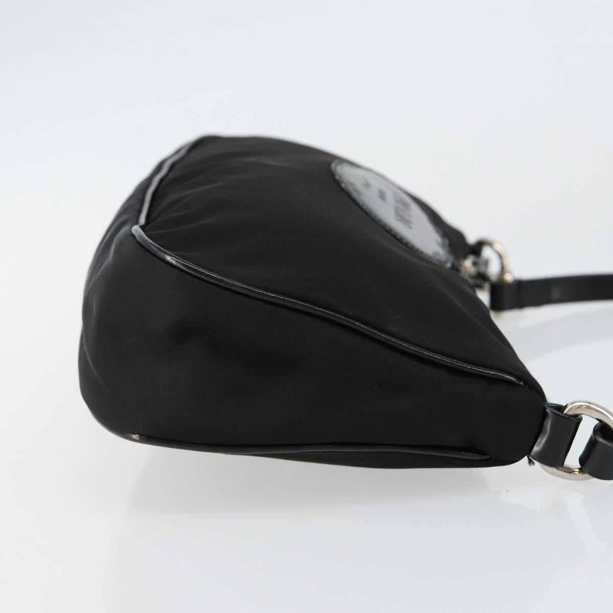 PRADA Accessory Pouch Nylon Black Silver Auth ep11271