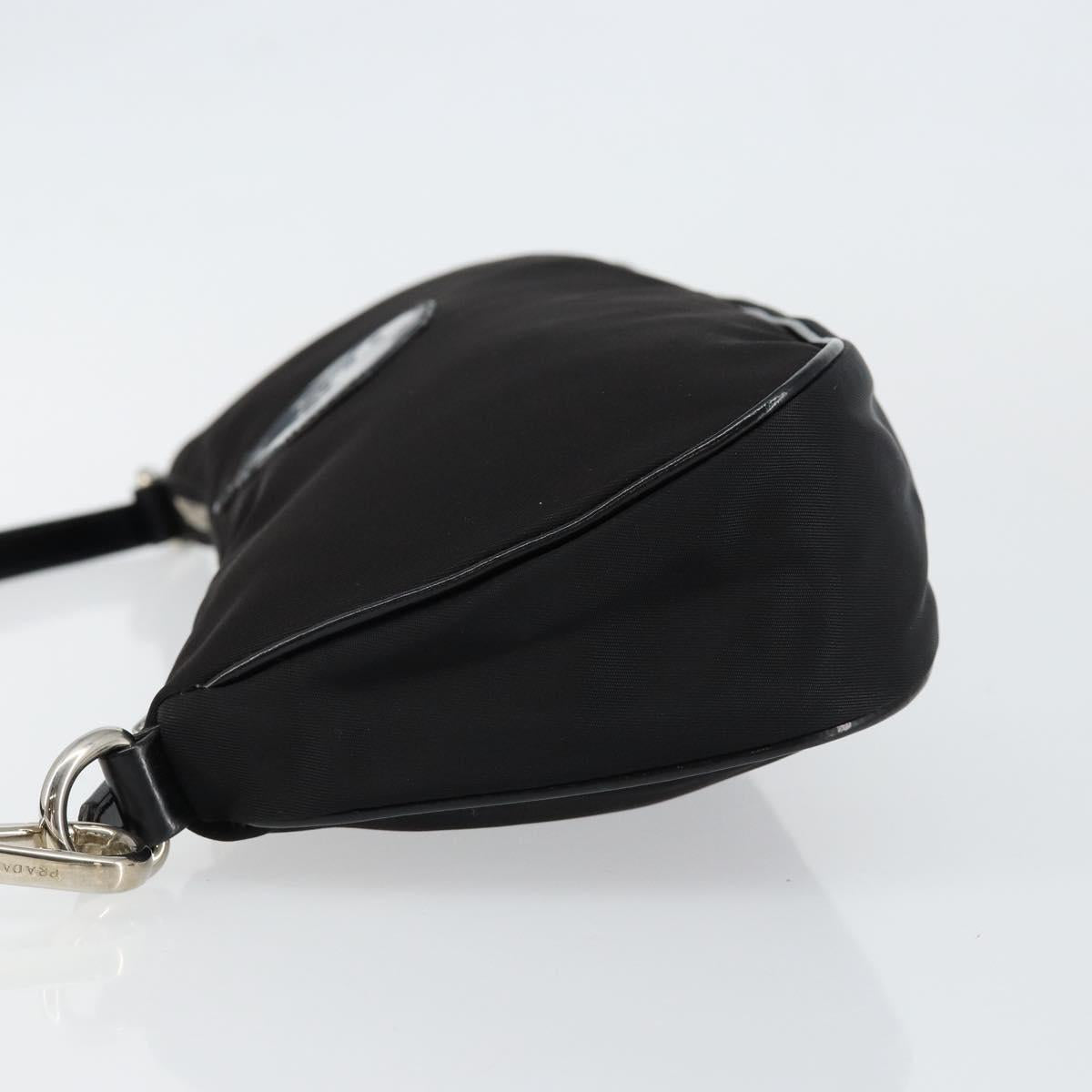 PRADA Accessory Pouch Nylon Black Silver Auth ep11271