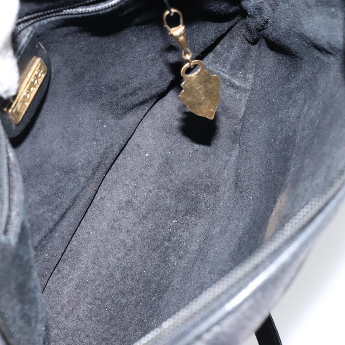 GUCCI Interlocking Shoulder Bag Leather Black Gold 007 58 0093 Auth ep11276