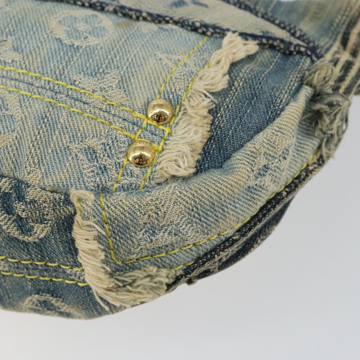LOUIS VUITTON Monogram Denim Pouch Shoulder Bag Blue M95382 LV Auth ep11281