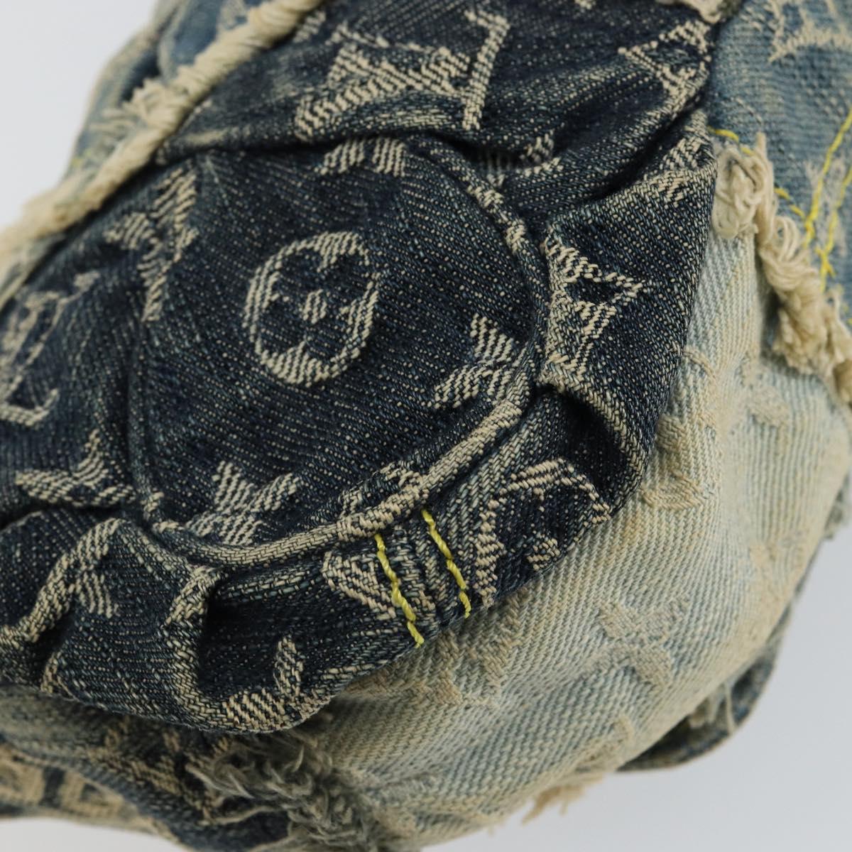 LOUIS VUITTON Monogram Denim Pouch Shoulder Bag Blue M95382 LV Auth ep11281