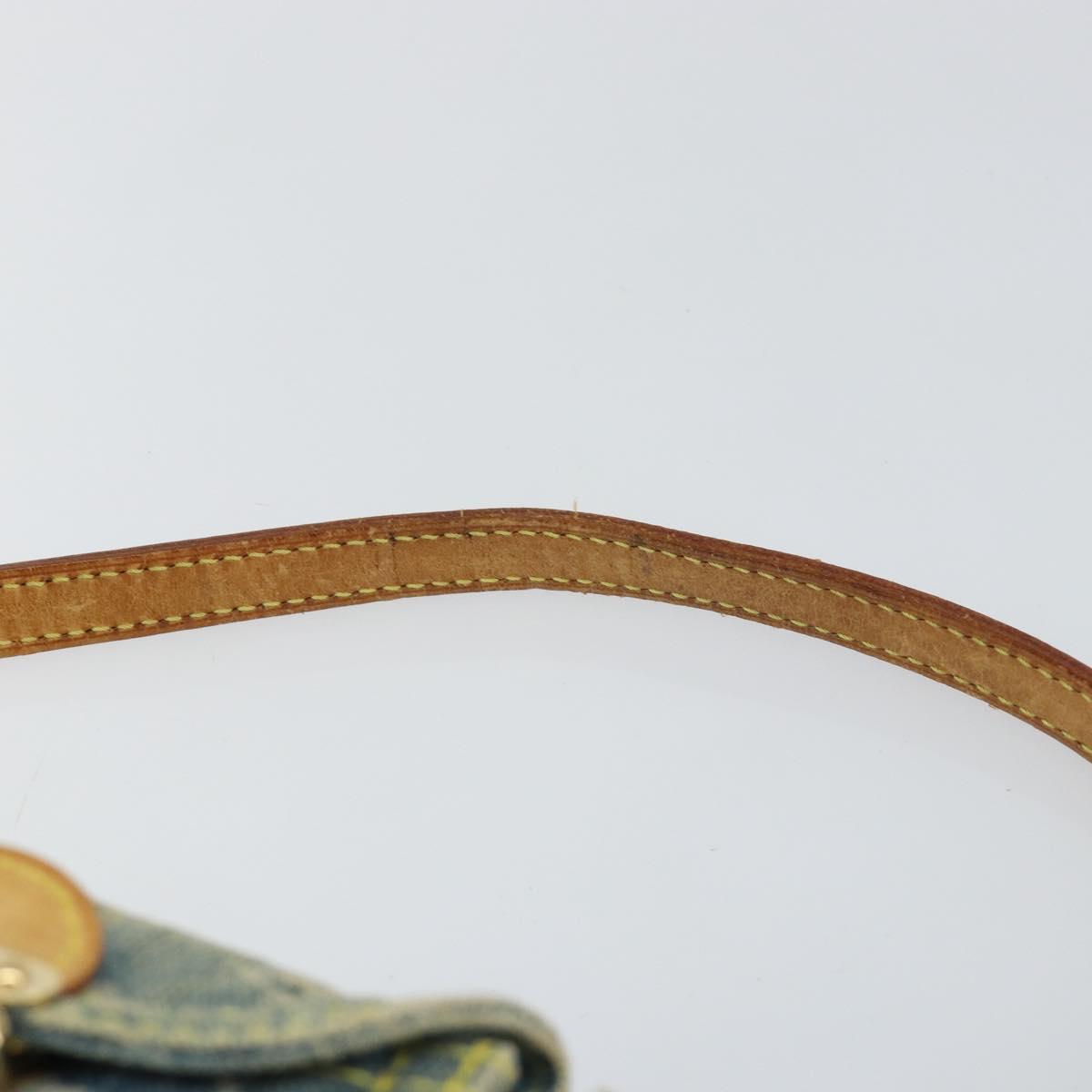 LOUIS VUITTON Monogram Denim Pouch Shoulder Bag Blue M95382 LV Auth ep11281