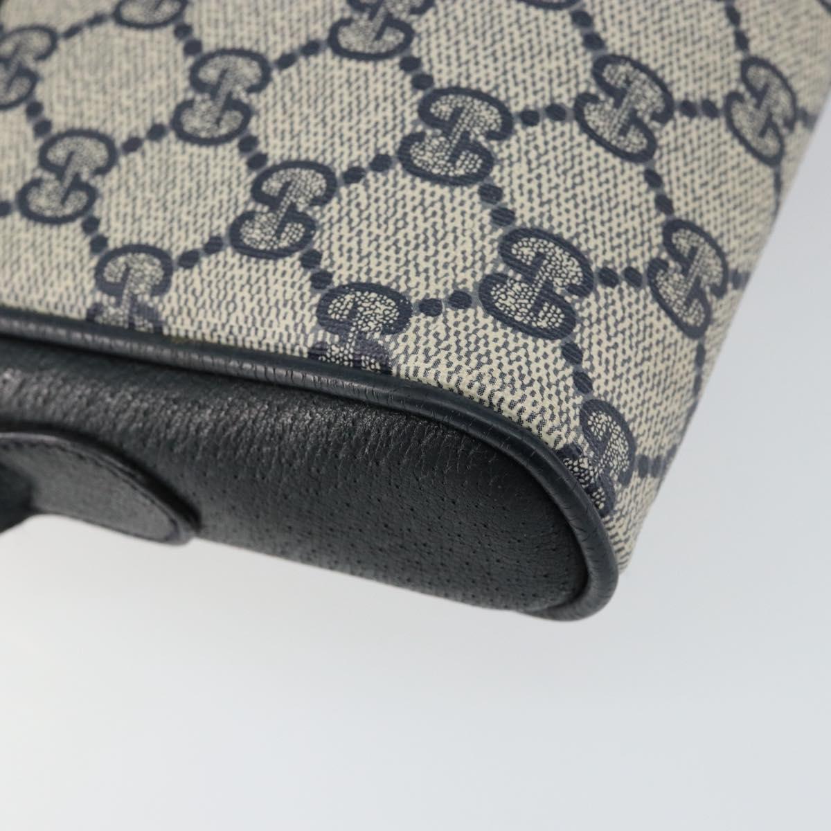 GUCCI GG Supreme Sherry Line Shoulder Bag PVC Navy Gold 10 02 055 Auth ep11283