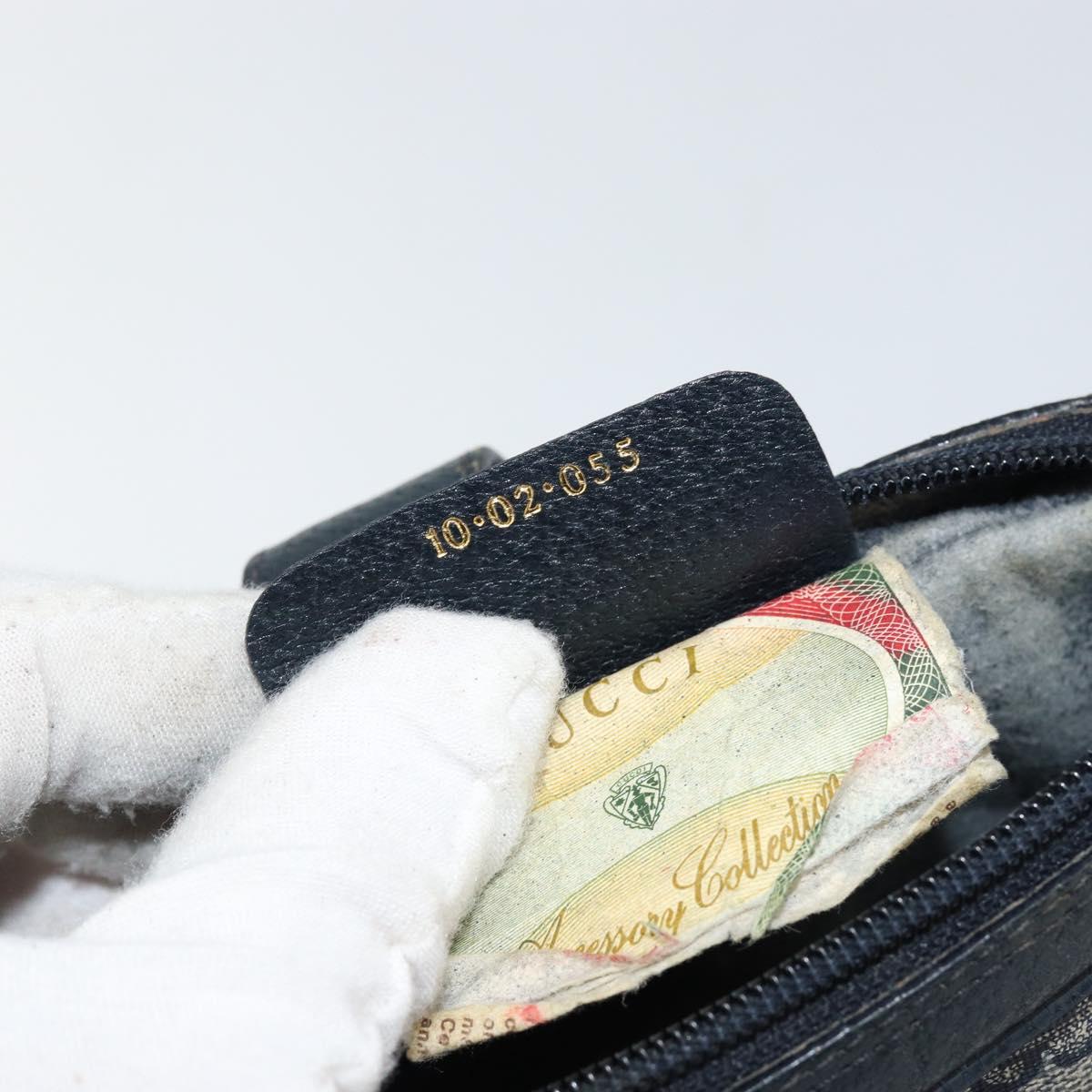 GUCCI GG Supreme Sherry Line Shoulder Bag PVC Navy Gold 10 02 055 Auth ep11283