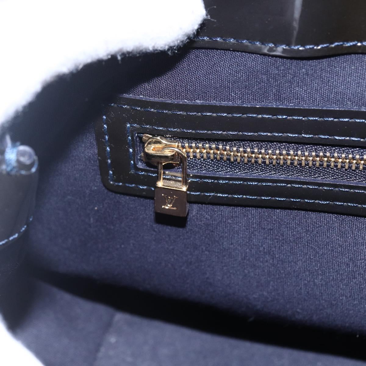 LOUIS VUITTON Vernis Wilshire PM Tote Bag Blue Infini M91451 LV Auth ep11286