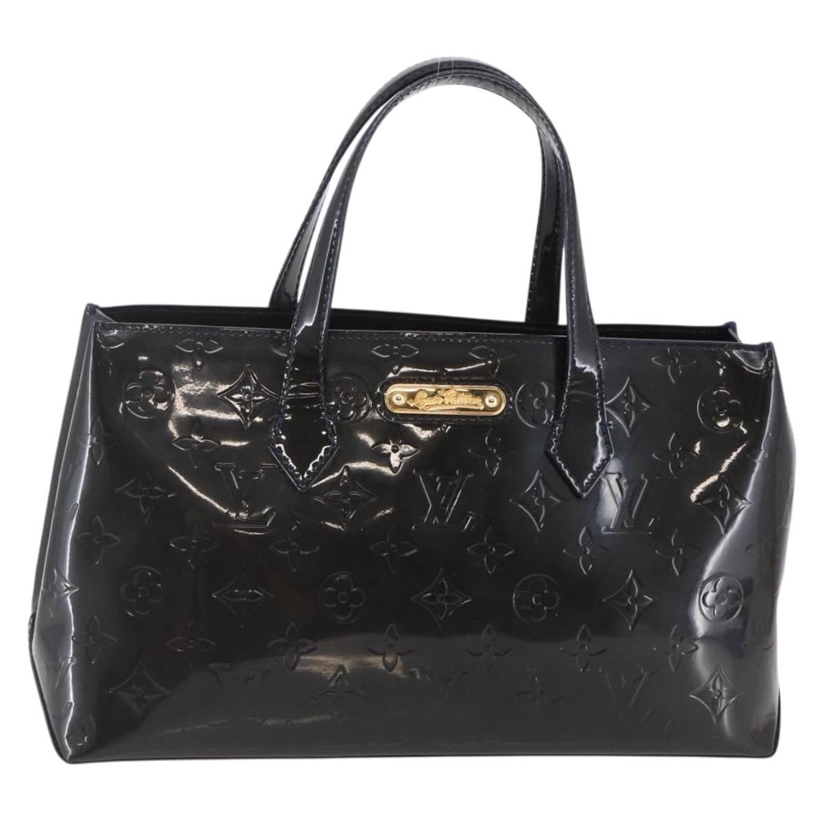 LOUIS VUITTON Vernis Wilshire PM Tote Bag Blue Infini M91451 LV Auth ep11286