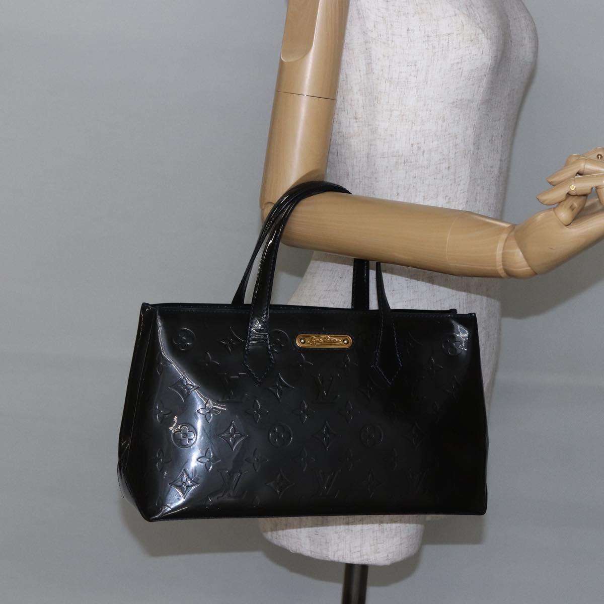 LOUIS VUITTON Vernis Wilshire PM Tote Bag Blue Infini M91451 LV Auth ep11286