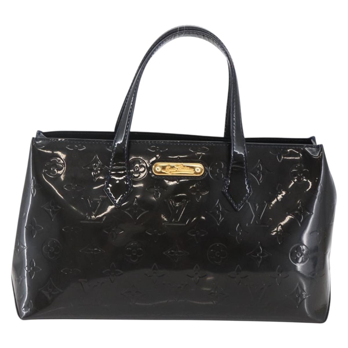 LOUIS VUITTON Vernis Wilshire PM Tote Bag Blue Infini M91451 LV Auth ep11286