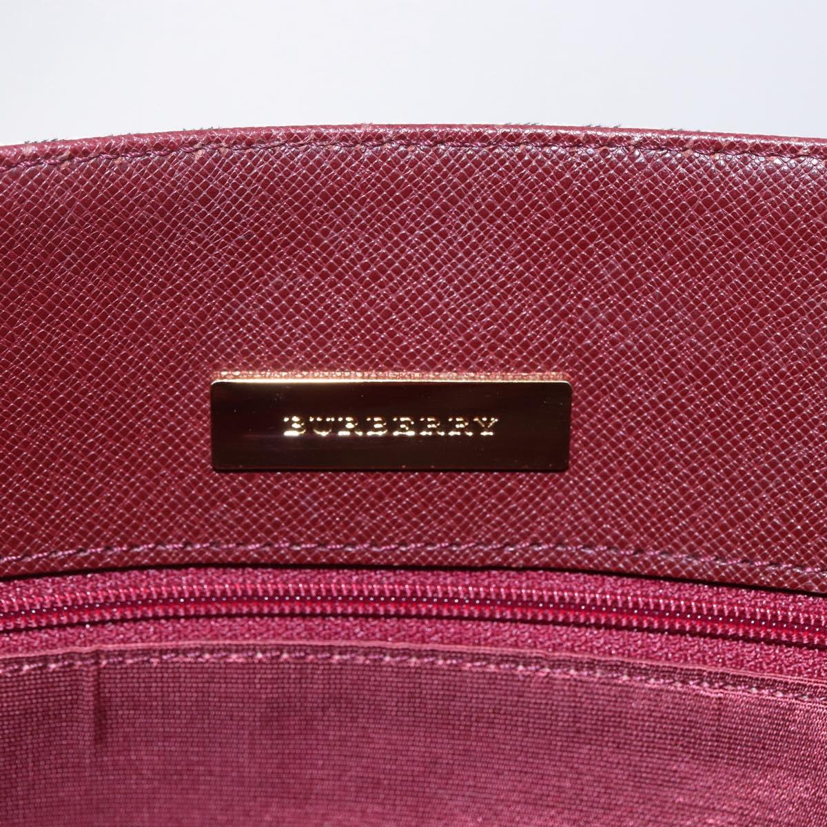 BURBERRY Nova Check Tote Bag Canvas Beige Gold Auth ep11287