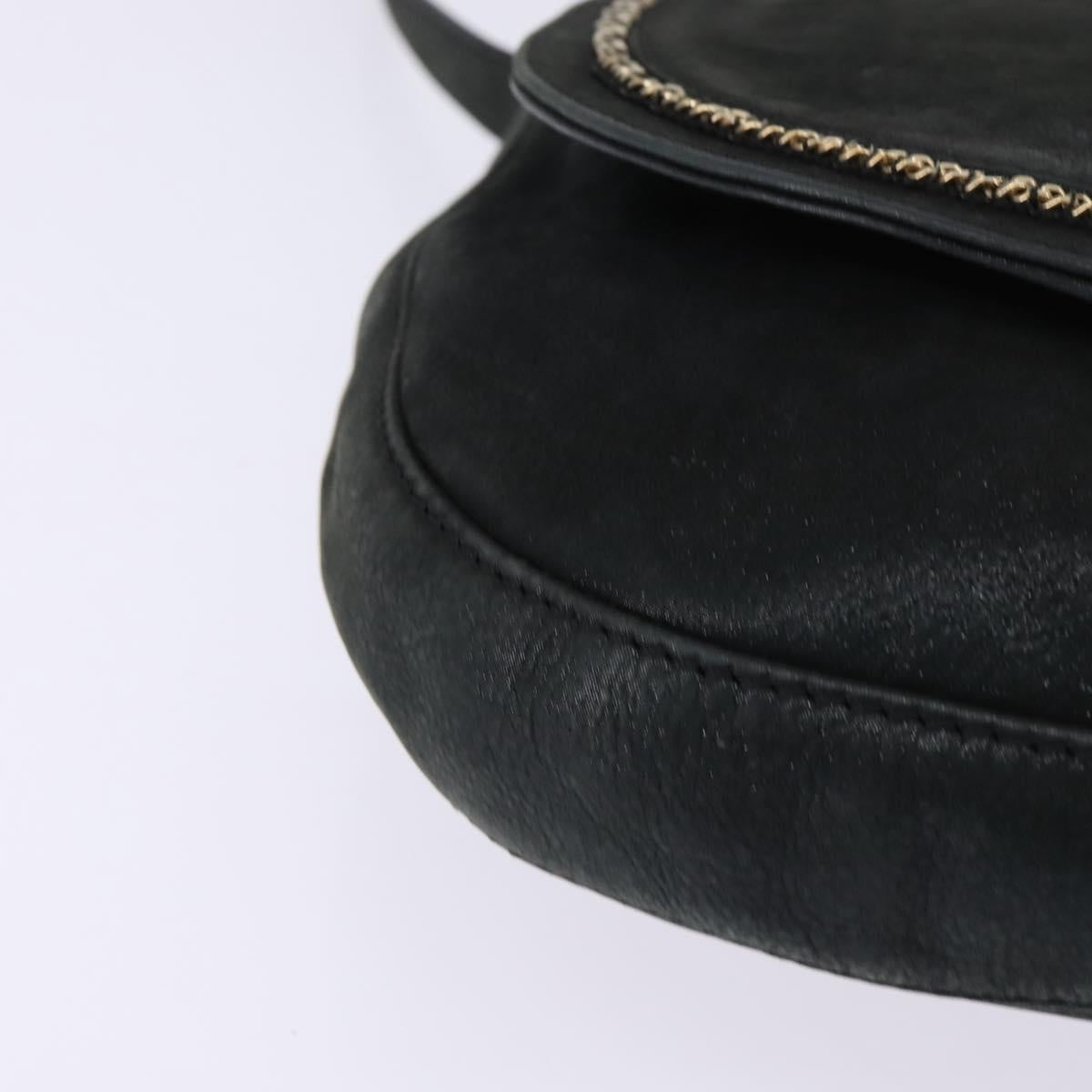 FENDI Shoulder Bag polyester Black Gold Auth ep11289