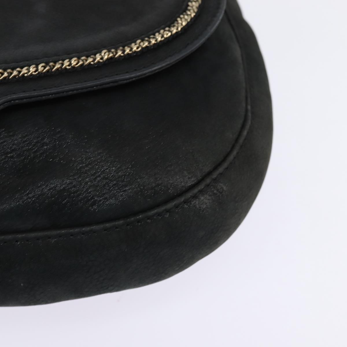 FENDI Shoulder Bag polyester Black Gold Auth ep11289