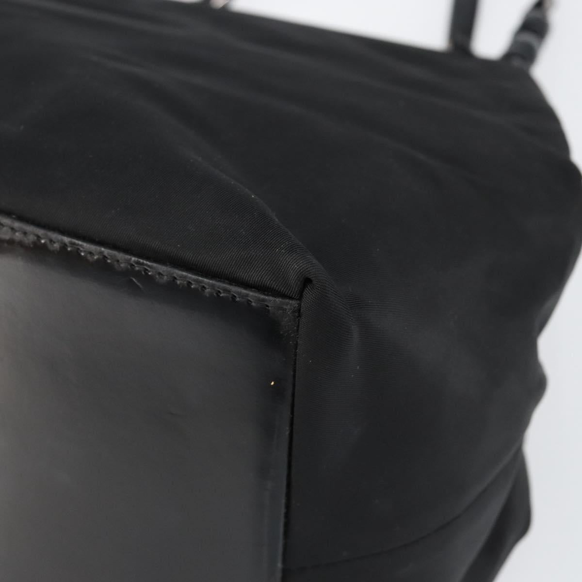 Christian Dior Maris Pearl Hand Bag Nylon Black Auth ep11290