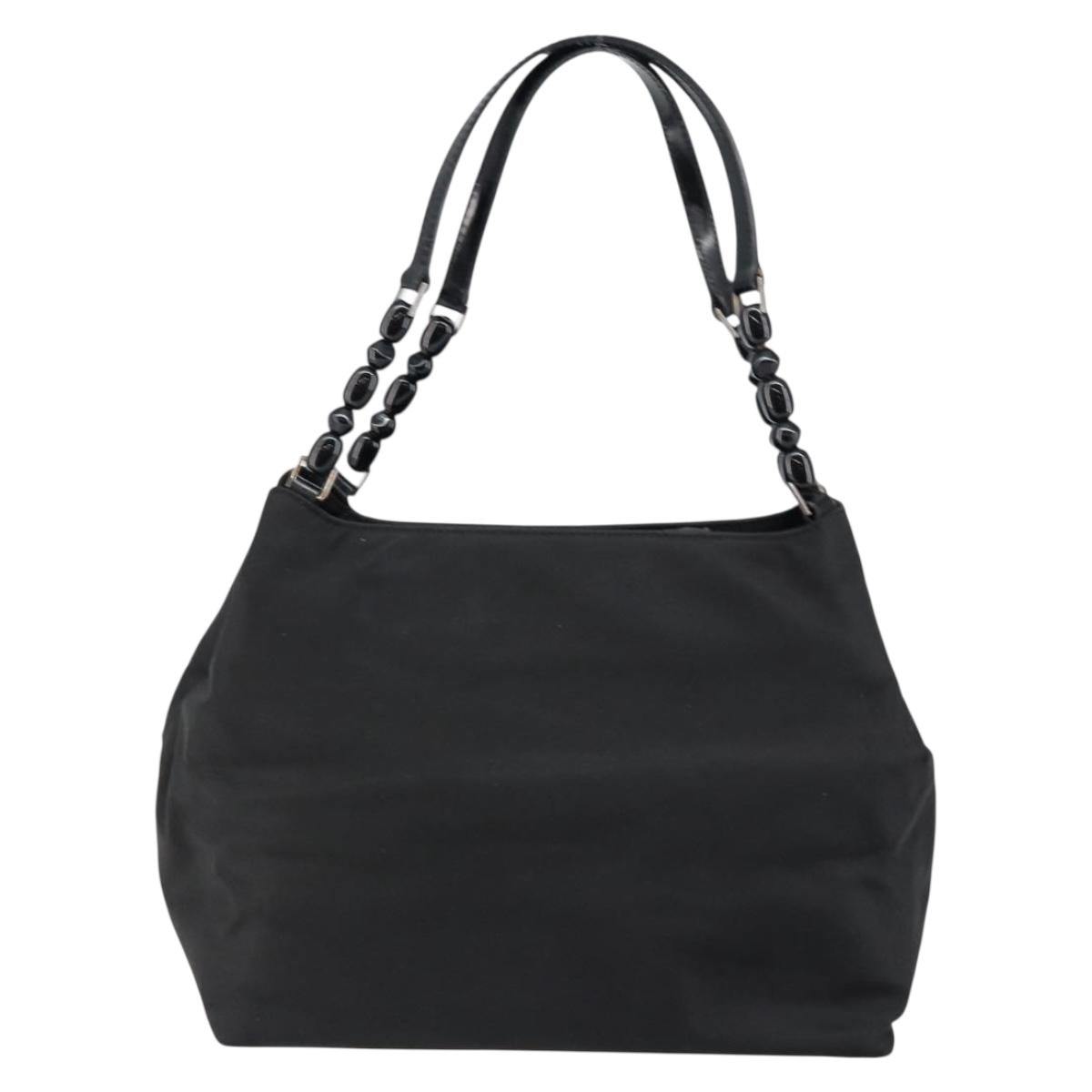 Christian Dior Maris Pearl Hand Bag Nylon Black Auth ep11290