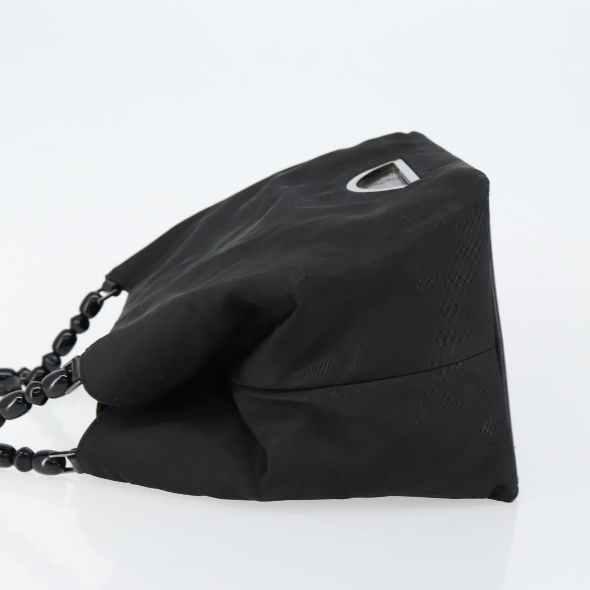 Christian Dior Maris Pearl Hand Bag Nylon Black Auth ep11290