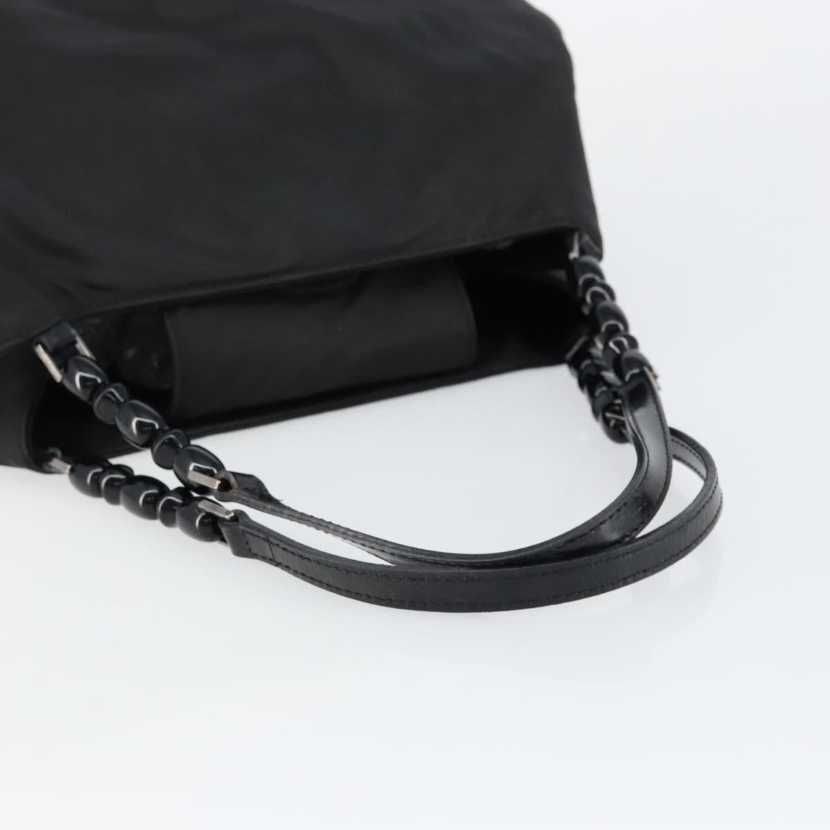 Christian Dior Maris Pearl Hand Bag Nylon Black Auth ep11290