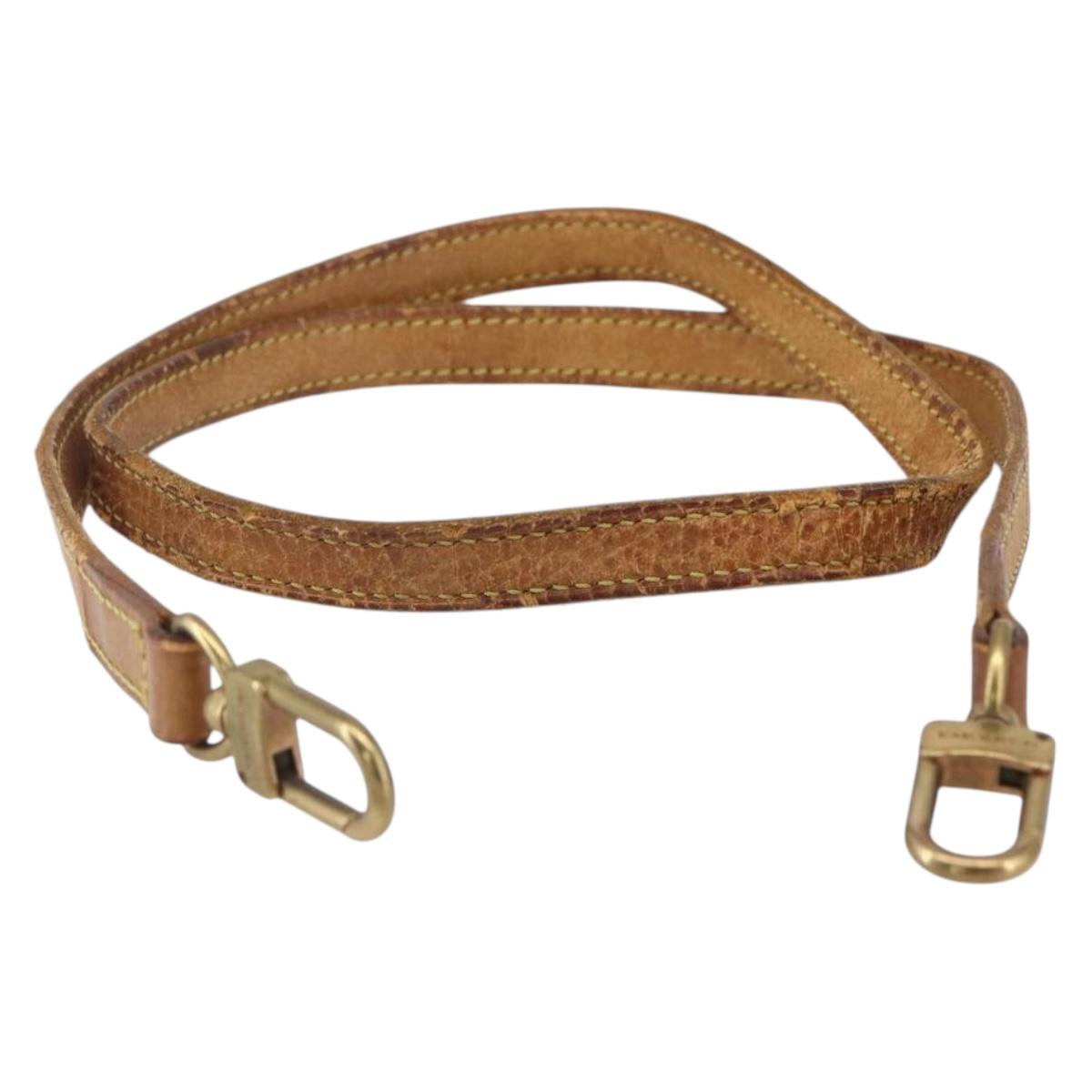 LOUIS VUITTON Shoulder Strap Leather 36.2"" Beige LV Auth ep11298