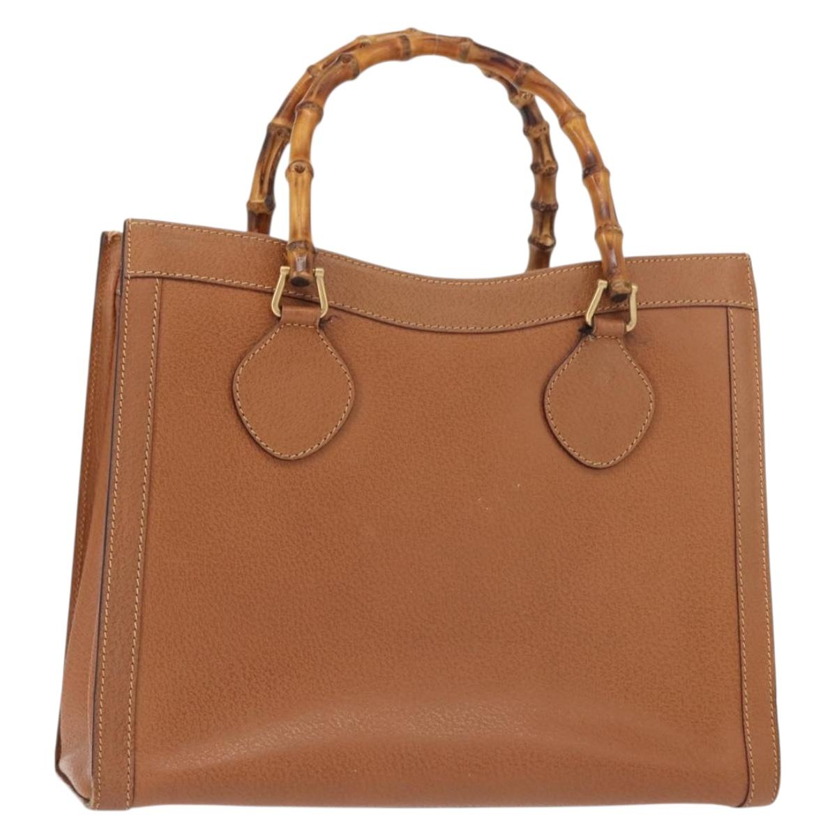 GUCCI Bamboo Hand Bag Leather Brown Gold 002 2853 0260 0 Auth ep11300