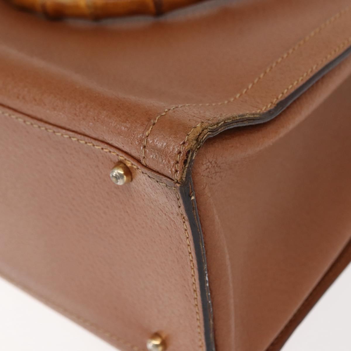 GUCCI Bamboo Hand Bag Leather Brown Gold 002 2853 0260 0 Auth ep11300