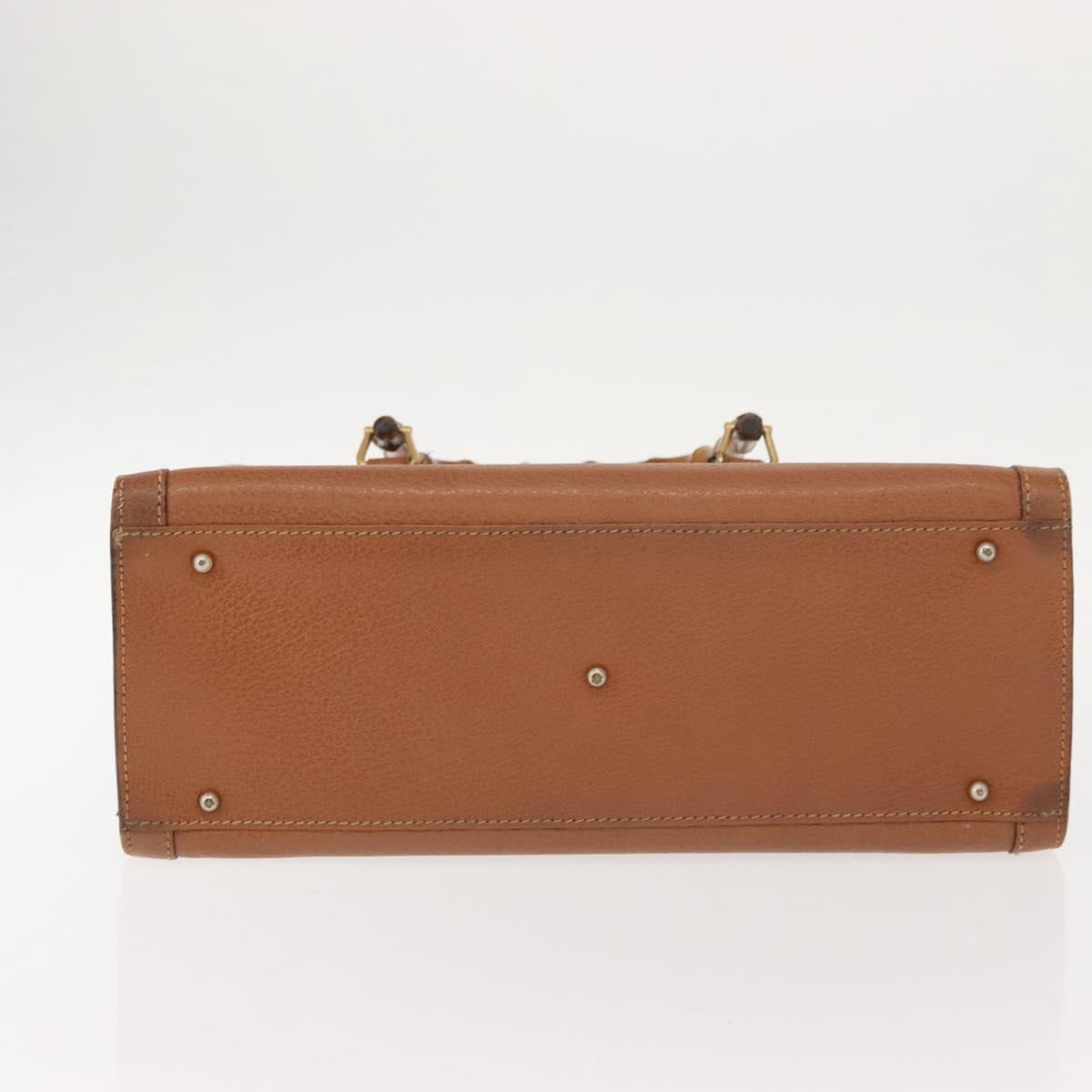 GUCCI Bamboo Hand Bag Leather Brown Gold 002 2853 0260 0 Auth ep11300