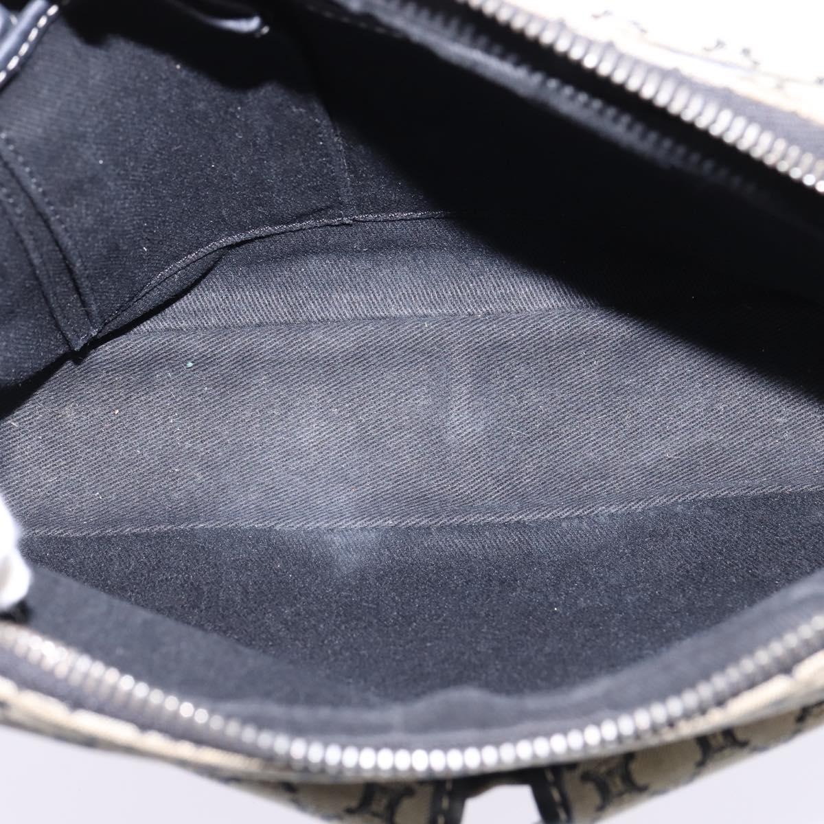 CELINE Macadam Canvas Shoulder Bag Navy Gold Auth ep11305