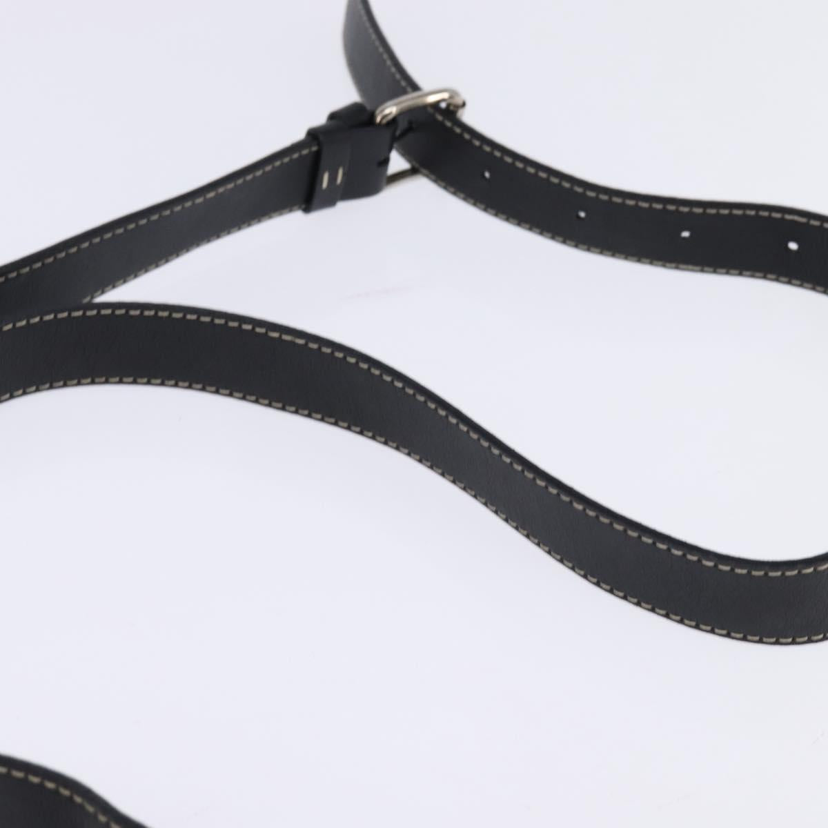 CELINE Macadam Canvas Shoulder Bag Navy Gold Auth ep11305