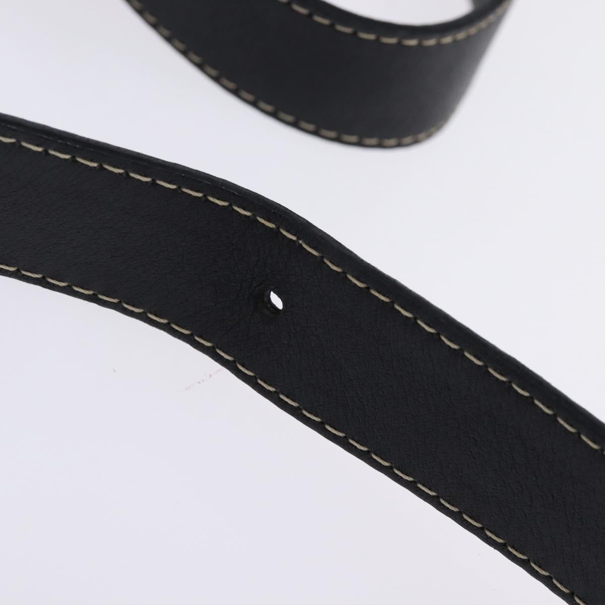 CELINE Macadam Canvas Shoulder Bag Navy Gold Auth ep11305