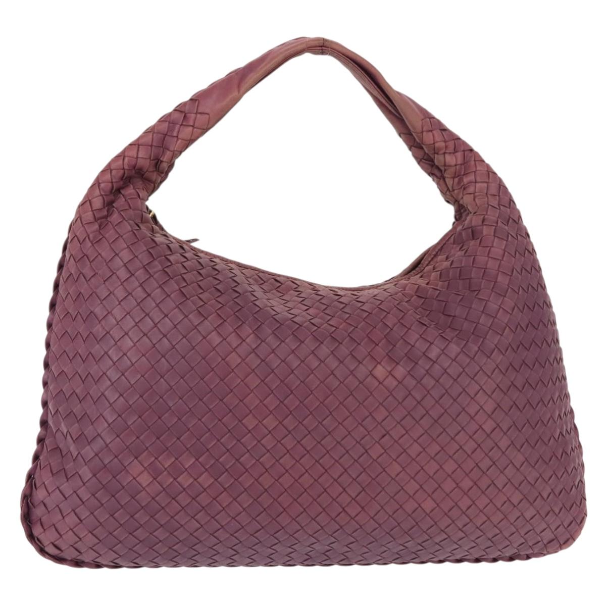 BOTTEGA VENETA INTRECCIATO Hobo Bag Leather Outlet Purple 115654 Auth ep11306