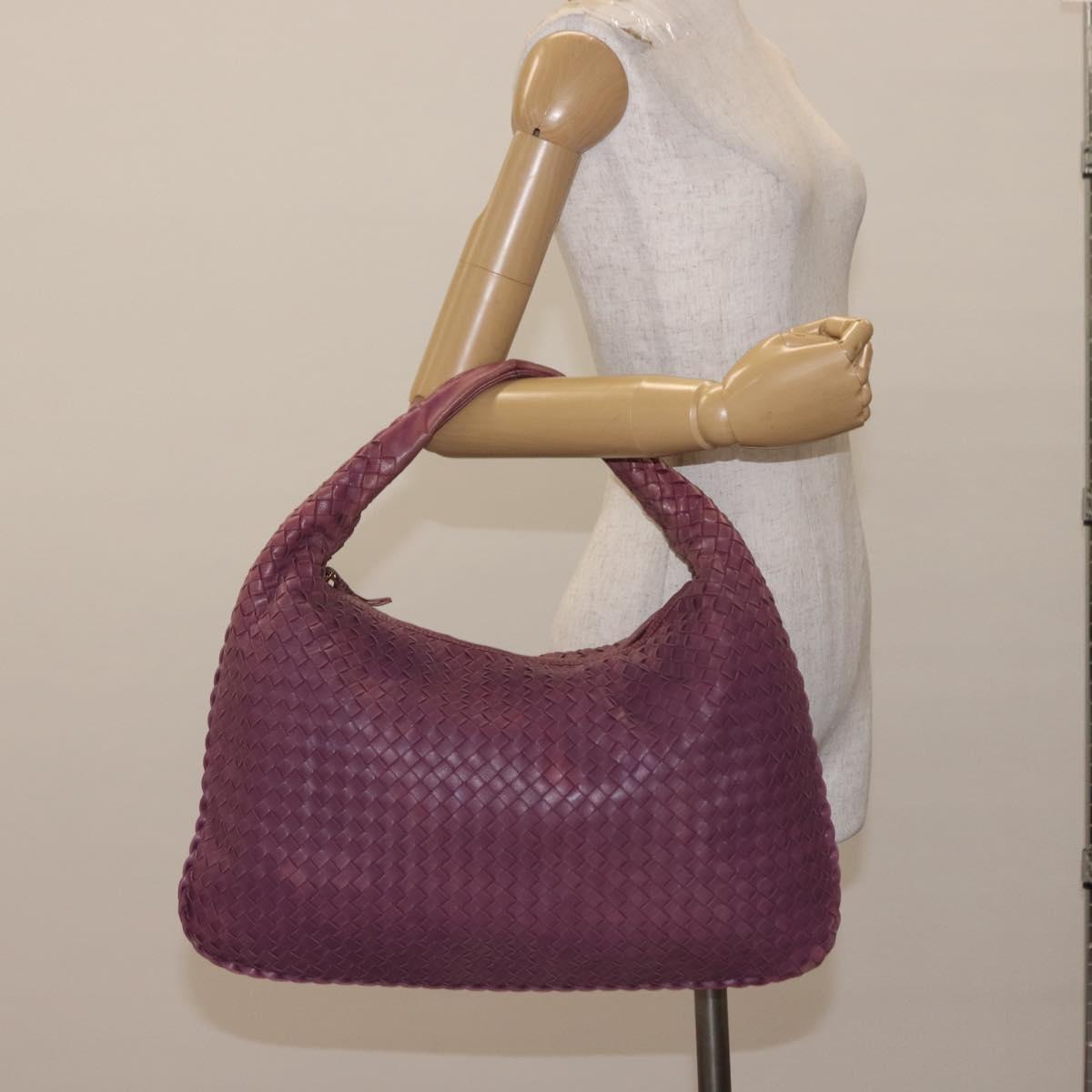 BOTTEGA VENETA INTRECCIATO Hobo Bag Leather Outlet Purple 115654 Auth ep11306