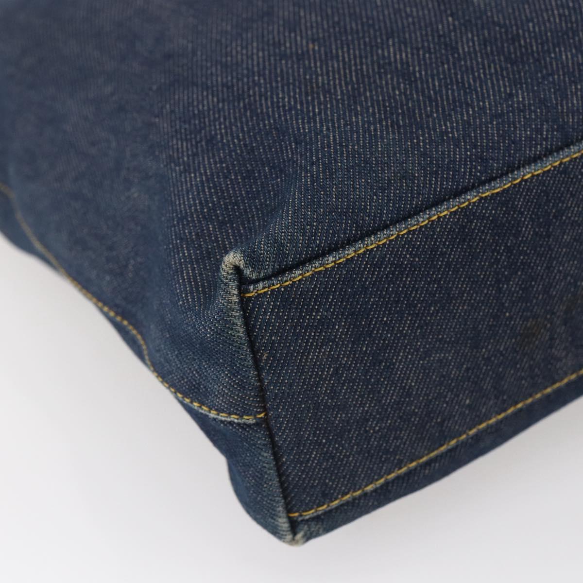 Christian Dior Maris Pearl Tote Bag Denim Navy Auth ep11309