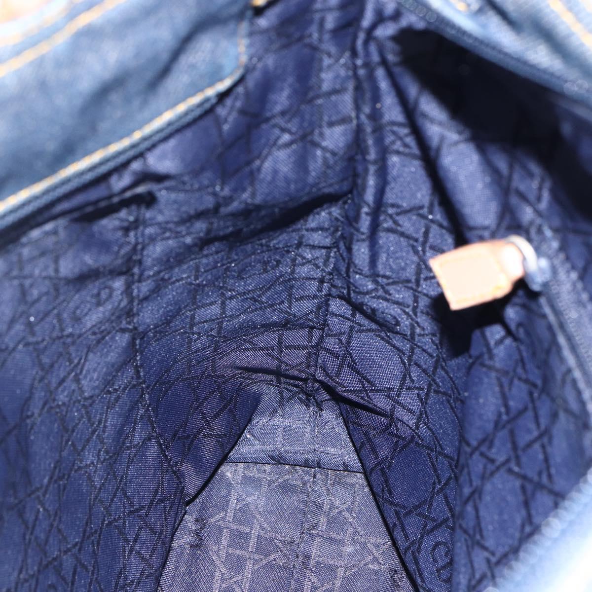 Christian Dior Maris Pearl Tote Bag Denim Navy Auth ep11309