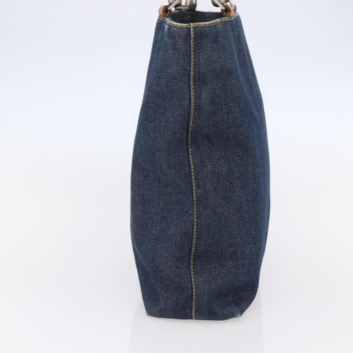 Christian Dior Maris Pearl Tote Bag Denim Navy Auth ep11309