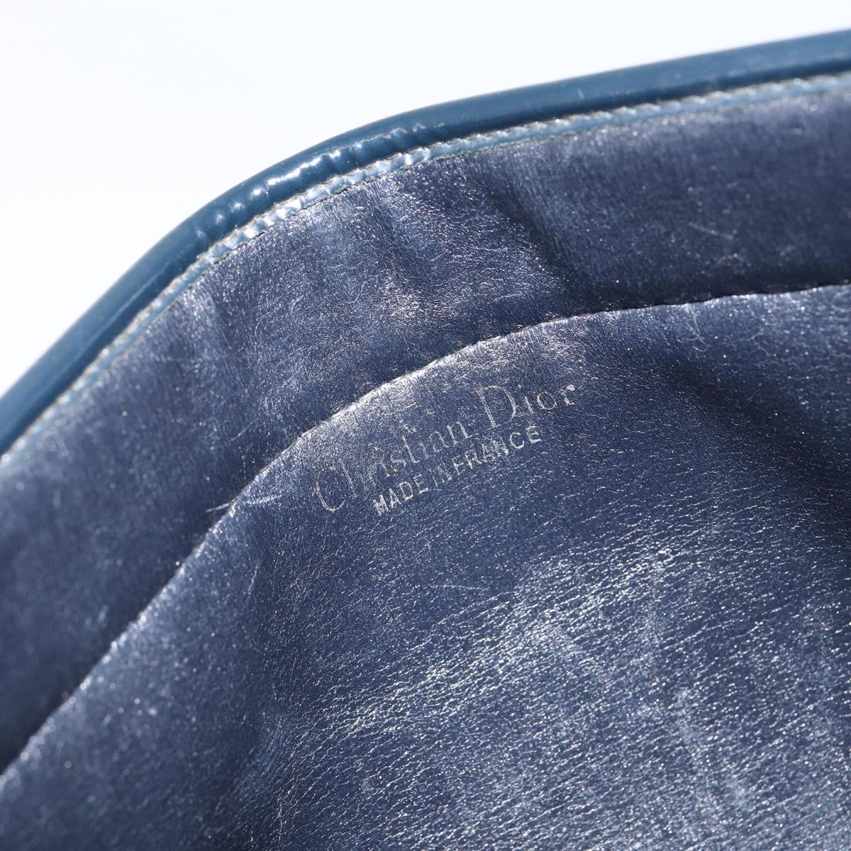 Christian Dior Trotter Canvas Clutch Bag Navy Gold Auth ep11315