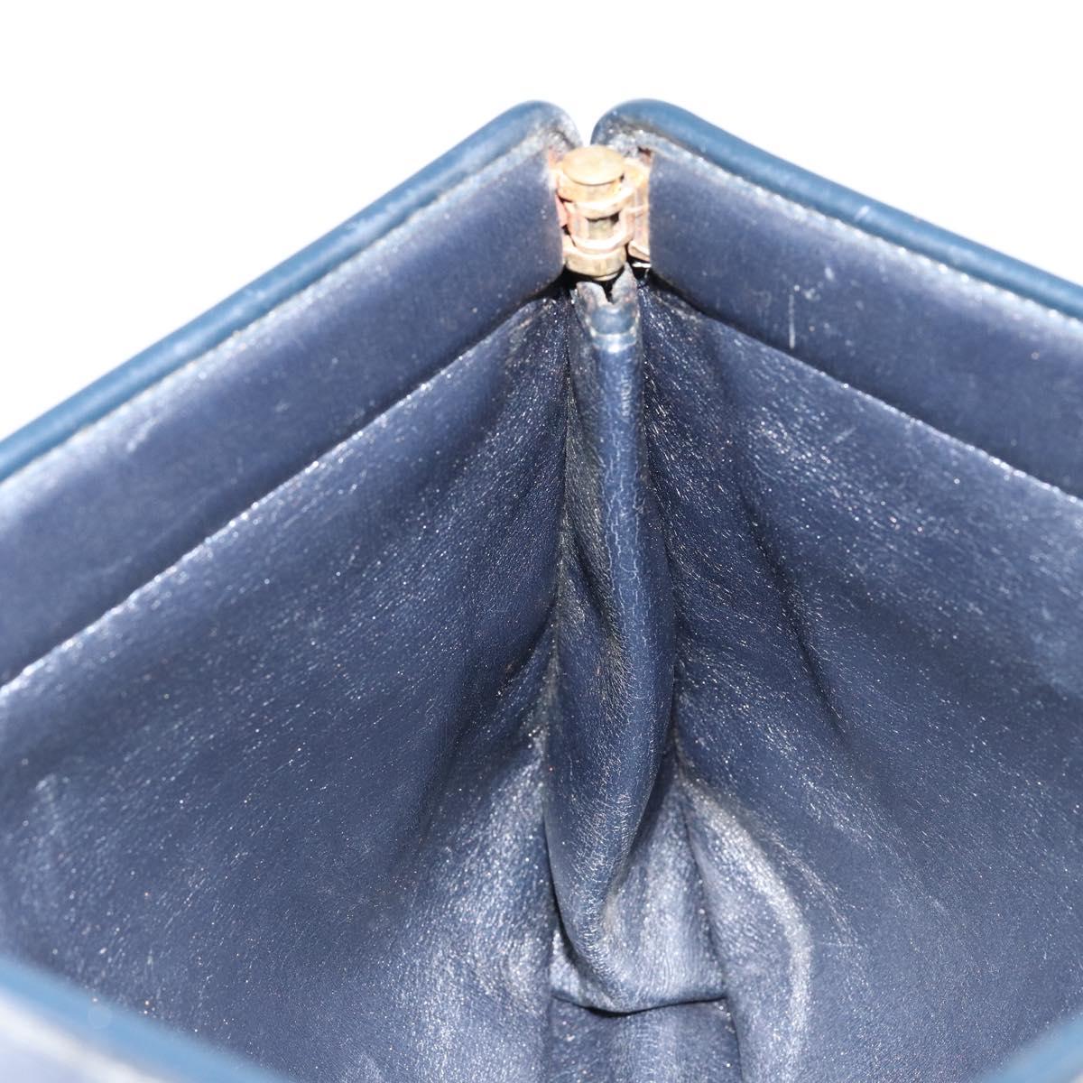 Christian Dior Trotter Canvas Clutch Bag Navy Gold Auth ep11315