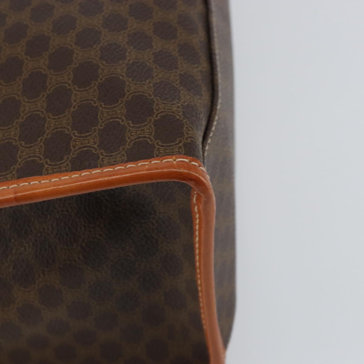 CELINE Macadam Canvas Tote Bag PVC Leather Brown Gold Auth ep11322