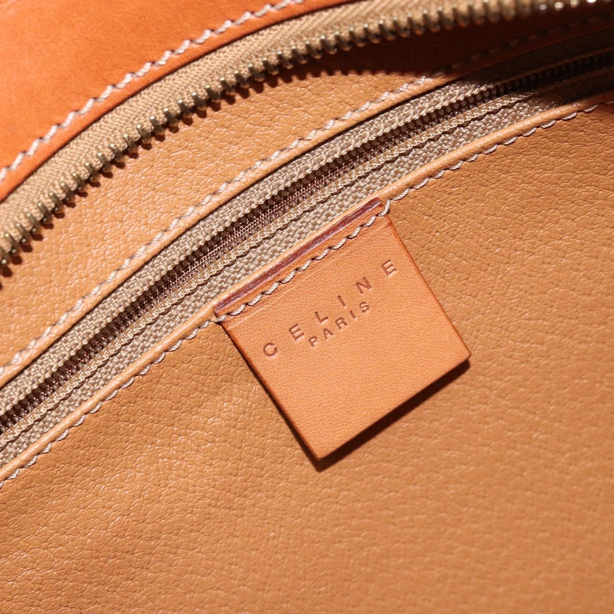 CELINE Macadam Canvas Tote Bag PVC Leather Brown Gold Auth ep11322