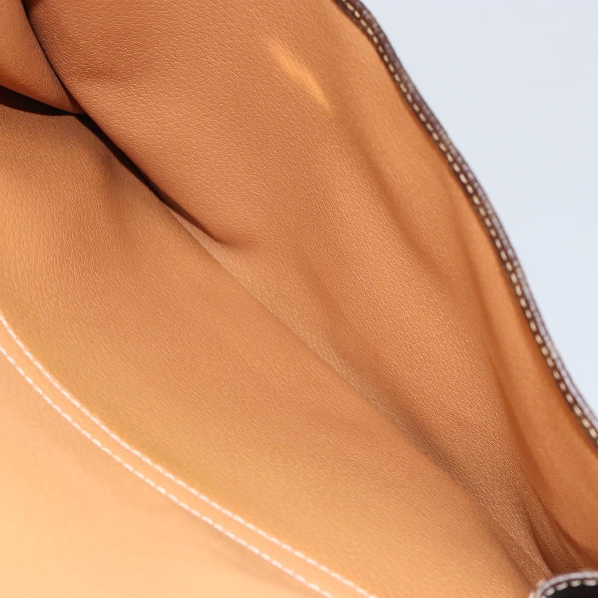 CELINE Macadam Canvas Tote Bag PVC Leather Brown Gold Auth ep11322