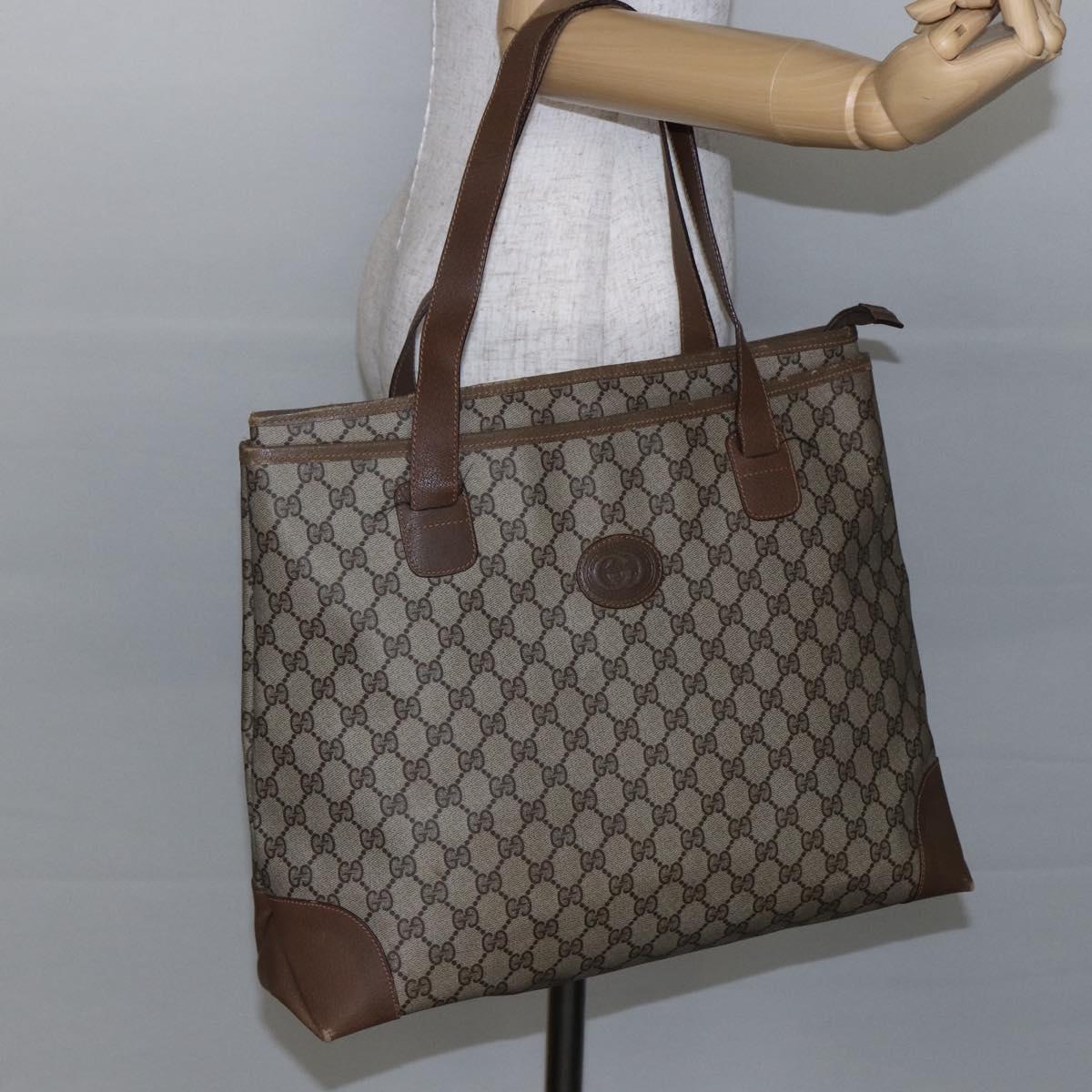GUCCI GG Supreme Tote Bag PVC Beige 002 123 0093 Auth ep11324