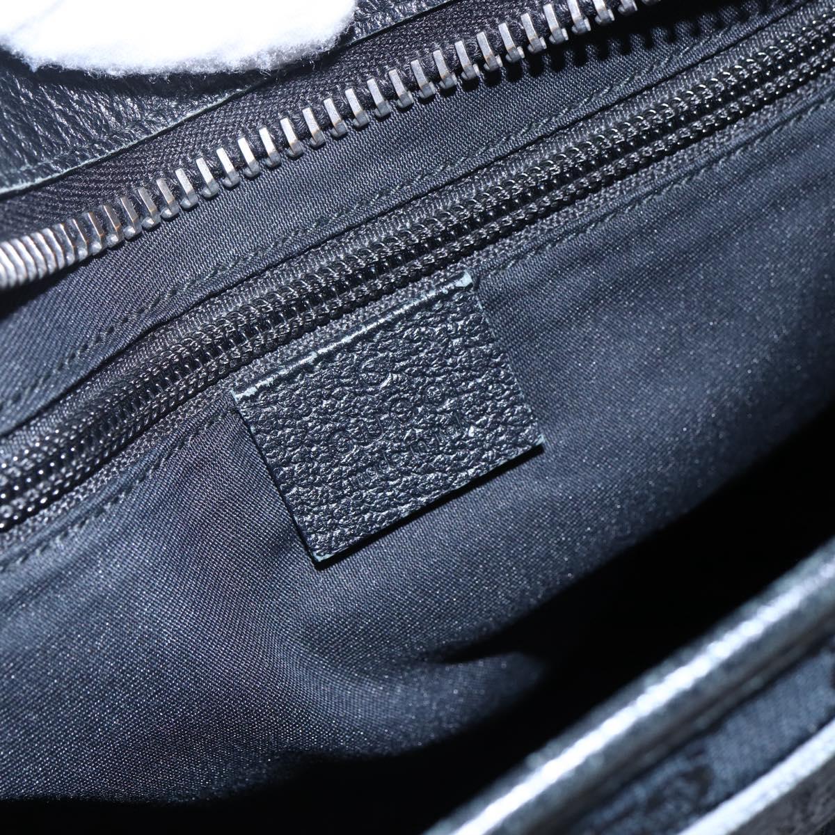 GUCCI GG Canvas Web Sherry Line Tote Bag 2way Black Silver 256099 Auth ep11333